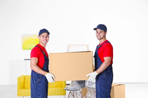 Careful packing and boxing of household items for a move in Ruislip