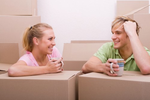 Removal van and moving boxes for a home move in Ruislip