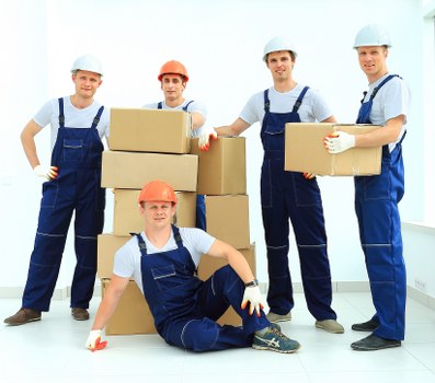 Prepared moving boxes and household items for a Ruislip move