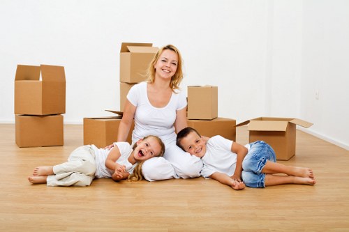 Loading furniture and boxes into a removal van for a Ruislip move