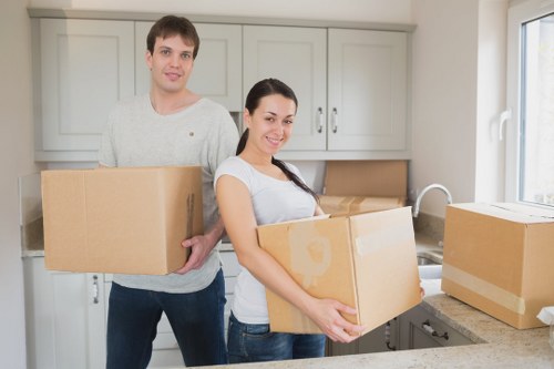 Local removal team handling furniture for a move in Ruislip